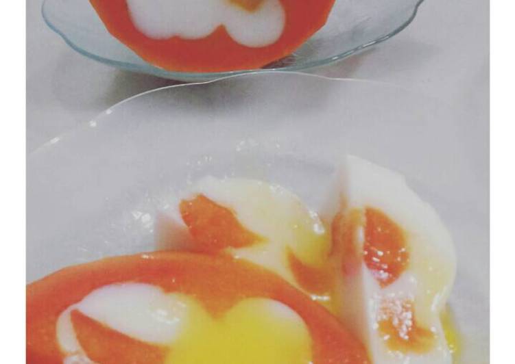 resep lengkap untuk Puding pepaya dengan vla mangga