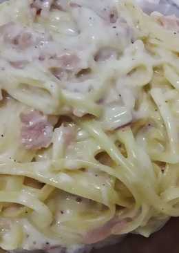 Fettuccine / Spaghetti Carbonara Rice Cooker ala anak kos (creamy KW kualitas Ok)