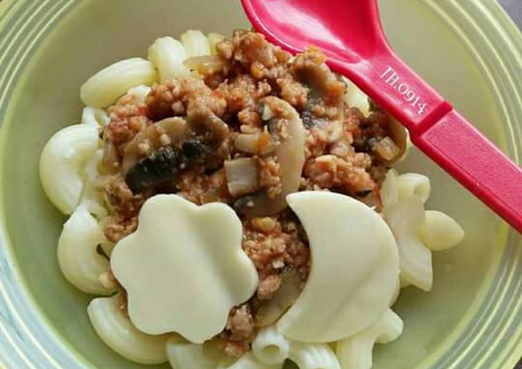cara membuat Macaroni with Meat in Gravy (MPASI 1y+)
