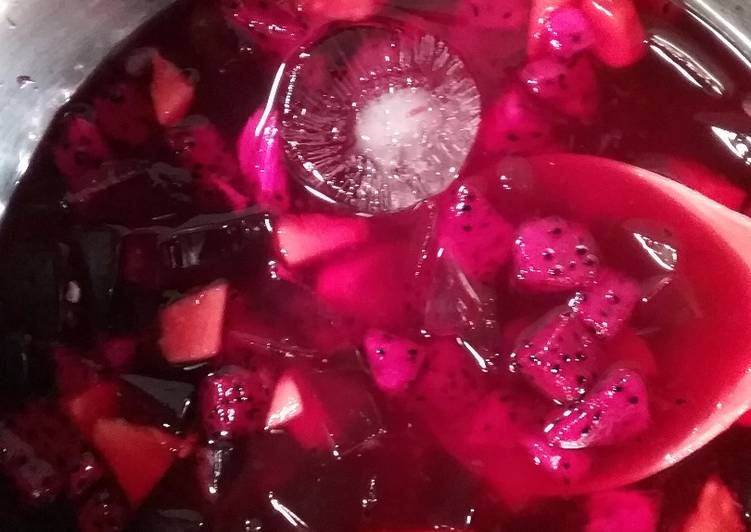 resep masakan Es buah Cincau Merah Delima