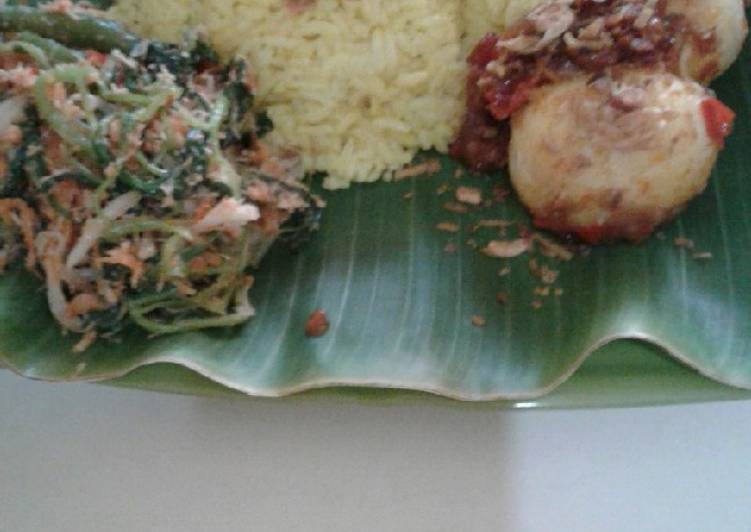 Nasi uduk urap telur balado maknyuss recipe main photo