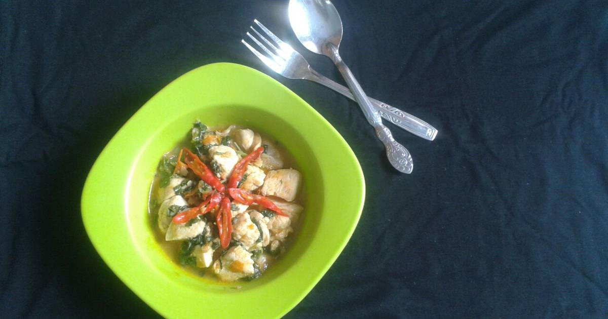 Resep Ayam bayam bumbu tomat ala nia eftiany