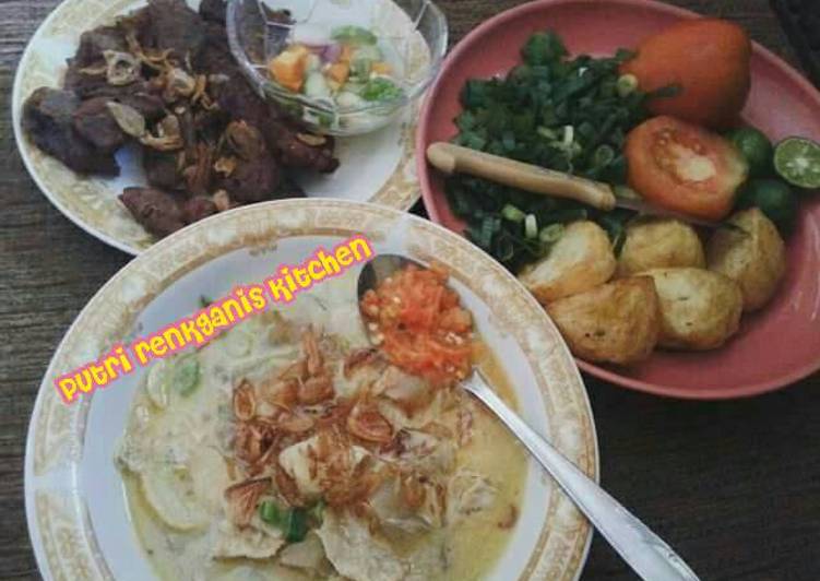 resep lengkap untuk Soto santan kaki sapi betawi