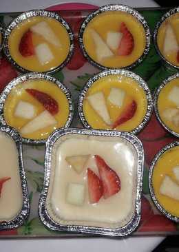 Puding susu manis buah