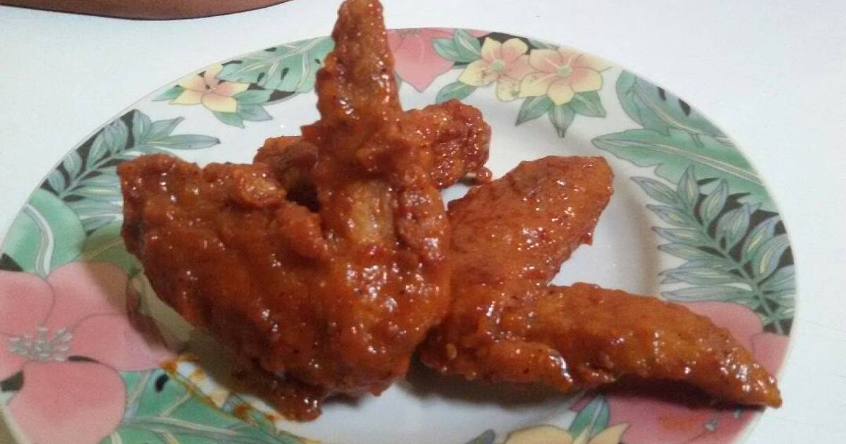 Resep Fire wings (sayap ayam pedas ala recheese) ala Ekha A Indriany