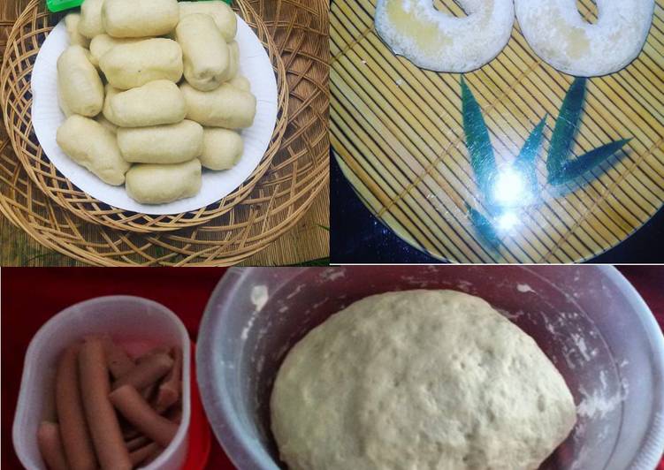 bahan dan cara membuat Roti goreng sosis (adonan panada)