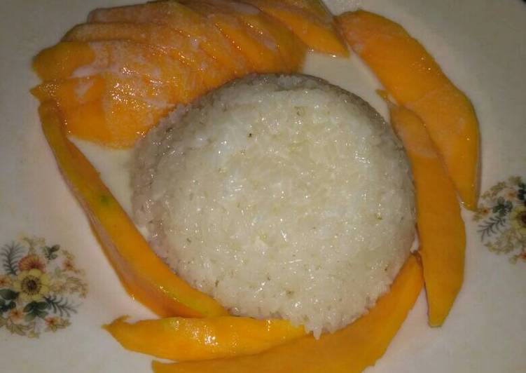 cara membuat Mango sticky rice ala ica