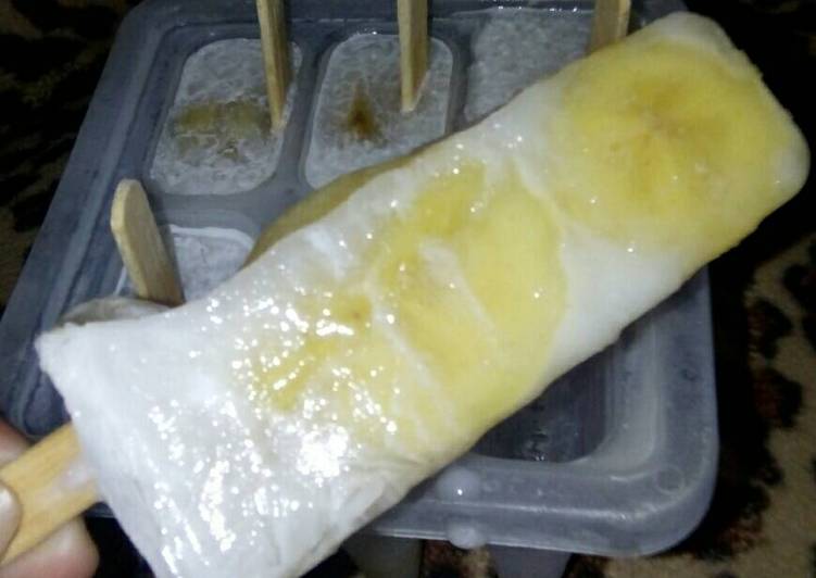 bahan dan cara membuat Es krim pisang simple banget