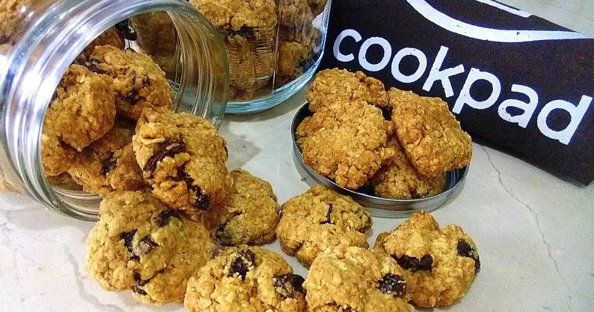 Resep Cookies Oatmeal (Renyah, less sugar, healthy, minim bahan)