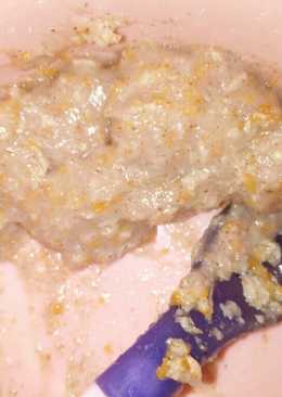 MPASI tepung beras merah+ wortel + kulit tahu + kaldu sapi+evoo