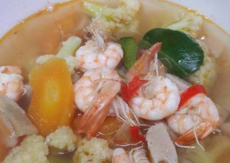 resep Tom yum seafood pedas