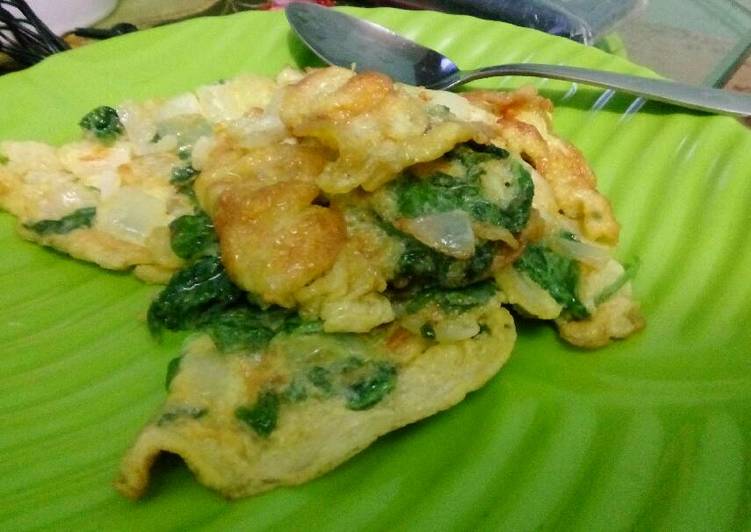 resep dadar bayam bombay