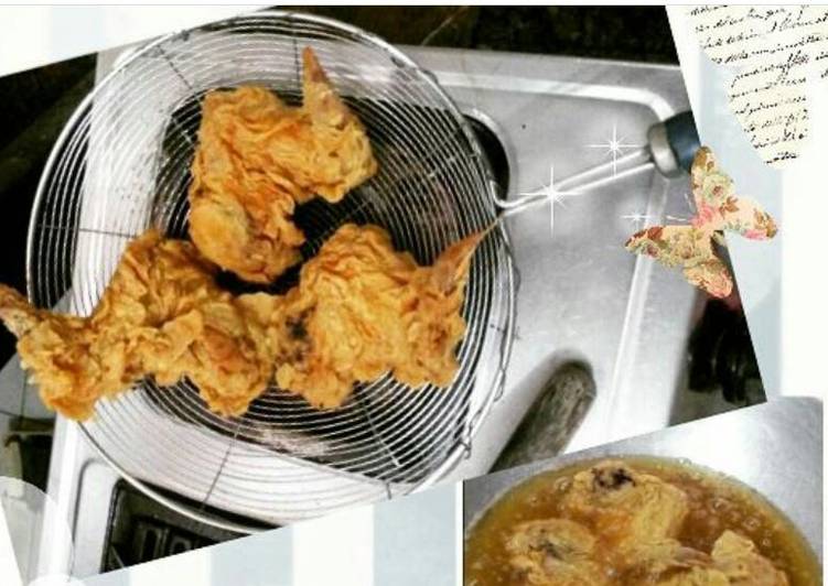 bahan dan cara membuat Ayam Kentaki ala momo??