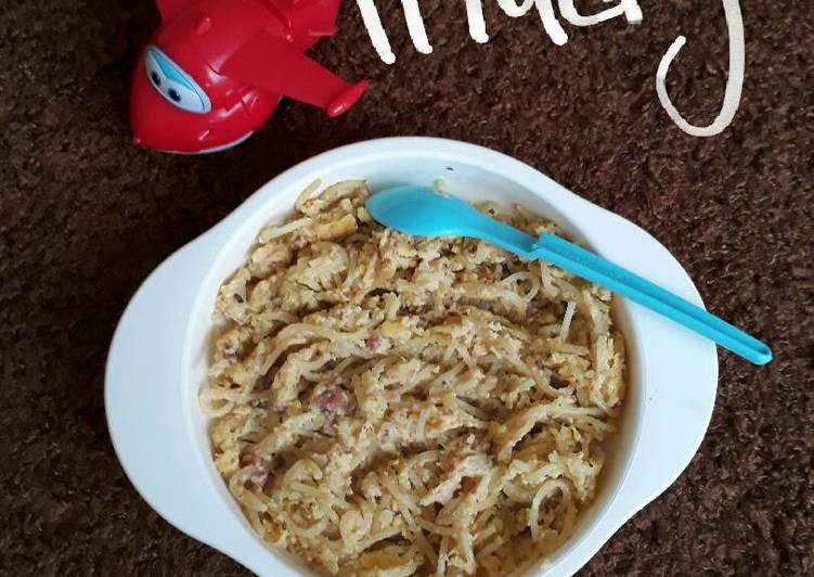 resep masakan Spageti carbonara #MPASI