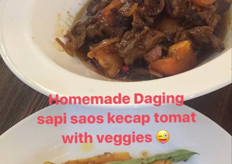 resep masakan Daging sapi saos kecap tomat