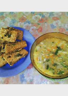 Sup Jagung dan Tempe Goreng