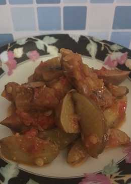 Balado jengkol gabus asin