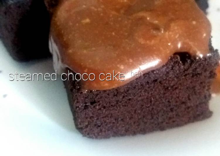 cara membuat Steamed Chocolate Cake (no mixer)