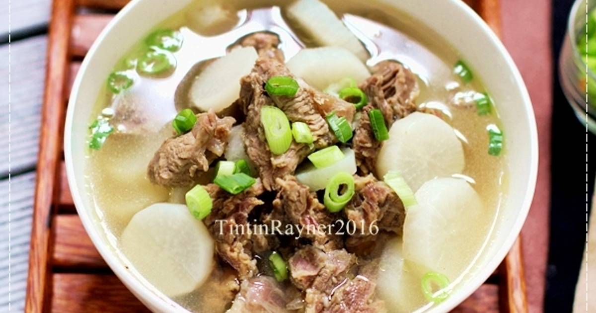 Resep Sup Lobak Sapi bening simpel ala Oma ^__^ by Tintin Rayner