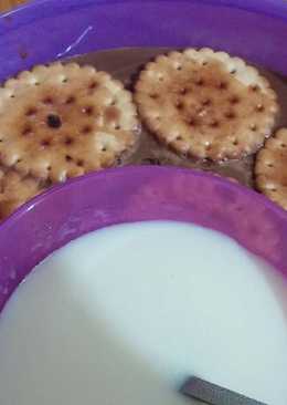 Puding coklat cookies fla vanila