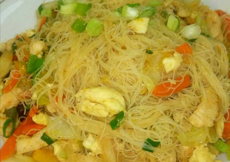 bahan dan cara membuat Bihun goreng Labu kuning