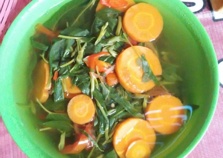 resep Sayur kangkung dan wortel kuah bening