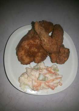 Ayam goreng tepung with salad sayur