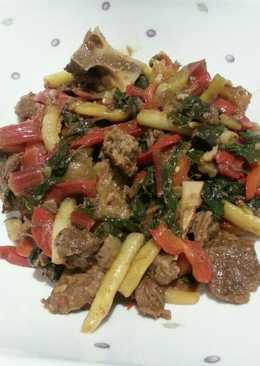 Stir fry kambing & mangga