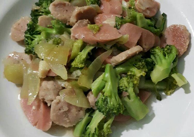 Resep Cha brokoli baso sosis pedas (resepnya simple) - Mely.agustina