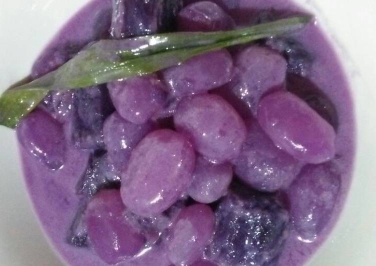 resep makanan Kolak buah kolang kaling + ubi ungu