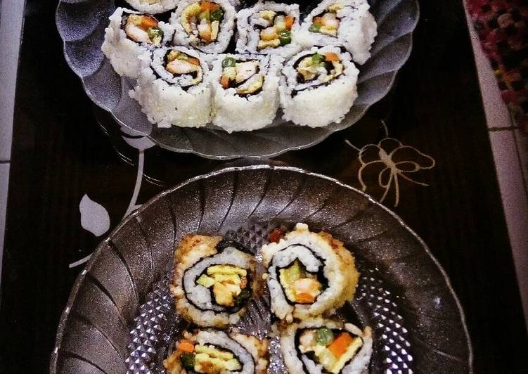 resep masakan Healthy Sushi with Prawn & Vegetable