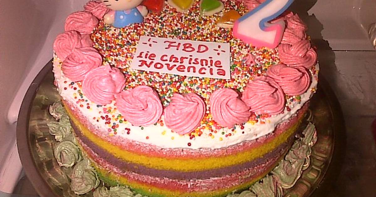 Resep Rainbow Cake Tart sikecil