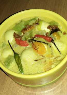 Labu siam telur puyuh sawi kuah kuning