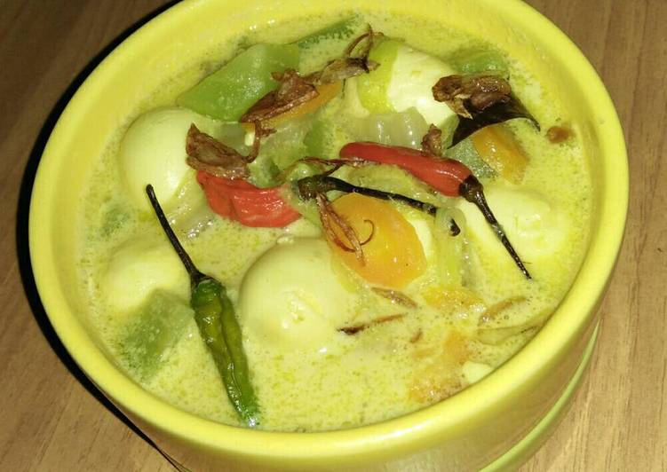 resep makanan Labu siam telur puyuh sawi kuah kuning