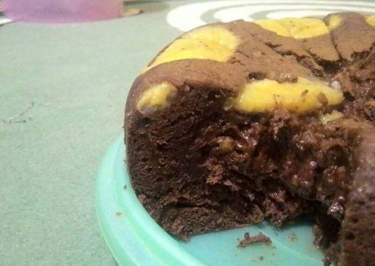 cara membuat Choco Banana Lava Cake