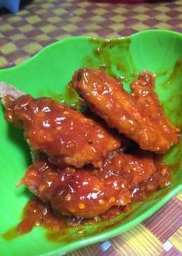 Chicken wings with sauce teriyaki