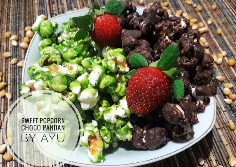 resep Sweet popcorn choco pandan