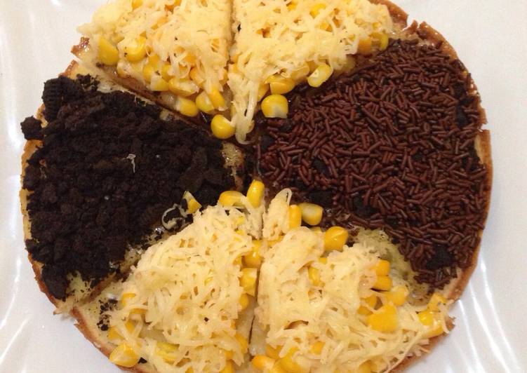 resep makanan Martabak manis ( toping oreo ceres jagung dan keju )