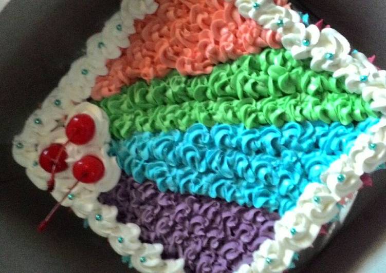 Resep Rainbow cake - Farida Hendra
