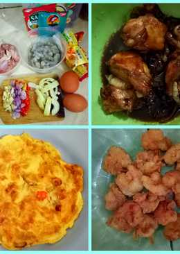 Menu Praktis (ayam kecap, udang crispy, telur dadar)