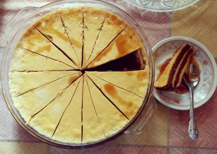 cara membuat Puding Custard lapis Coklat