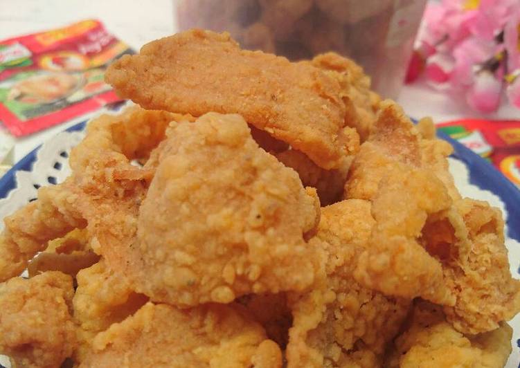 gambar untuk cara membuat Kulit ayam goreng crispy