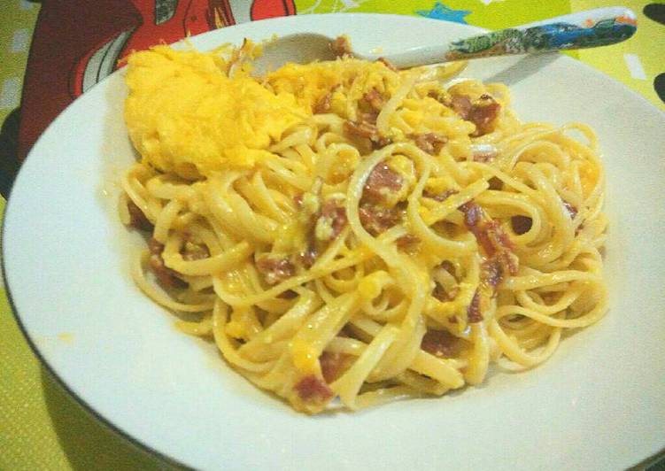 gambar untuk resep Fettuccini Carbonara (tanpa susu dan tepung)