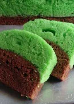 Brownies cokelat pandan keju