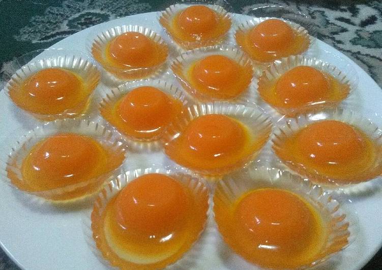 cara membuat Puding telur mentah