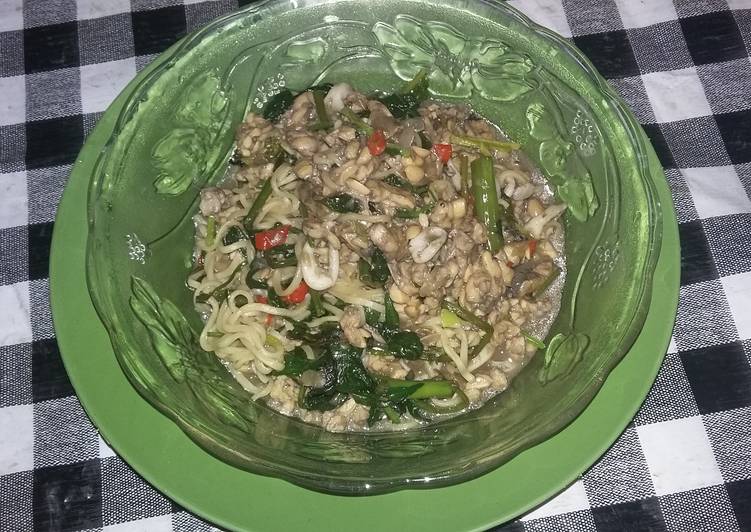 cara membuat Tumis cumi tempe saus tiram