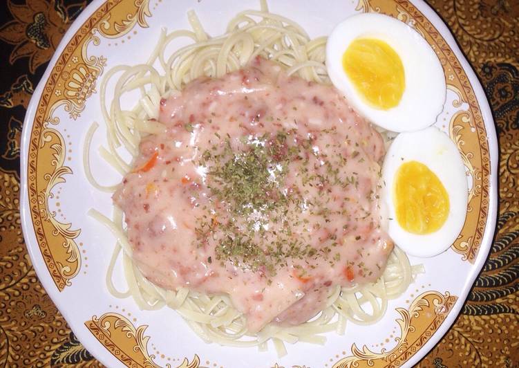 bahan dan cara membuat Spaghetti Carbonara 