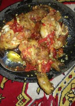 Ayam penyet pedas sederhana