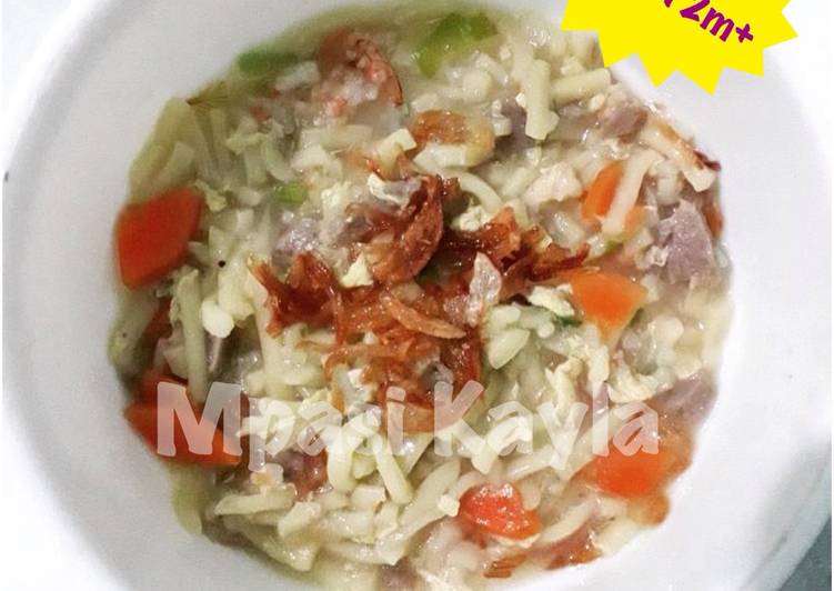 resep lengkap untuk Mie tek tek udang bakso-Mpasi 9m+