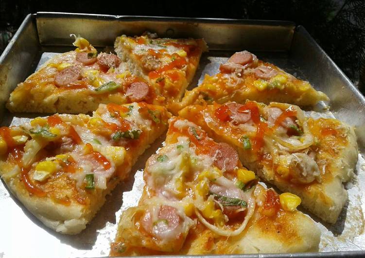 resep lengkap untuk PIZZA TANPA ULEN (empuk, kilat, bisa pake teflon)??